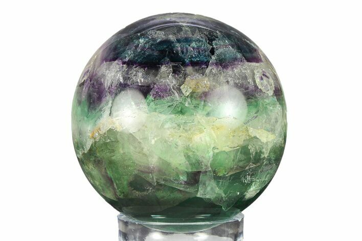 Colorful Banded Fluorite Sphere - China #285081